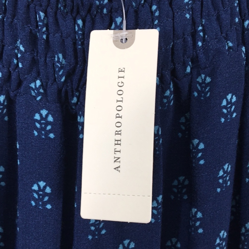 Anthropologie Kaleo Navy Floral Off the Shoulder romper Size XS NEW With Tags - Picture 5 of 16